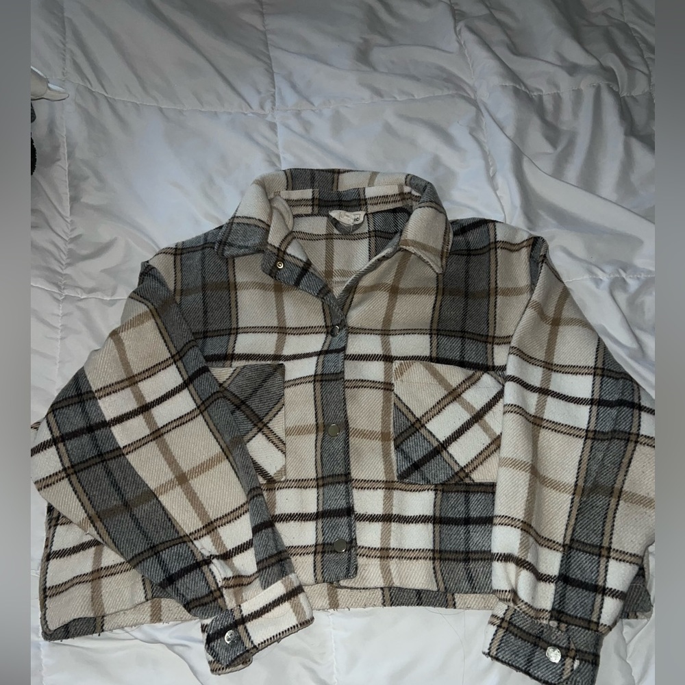Cropped button up sweater